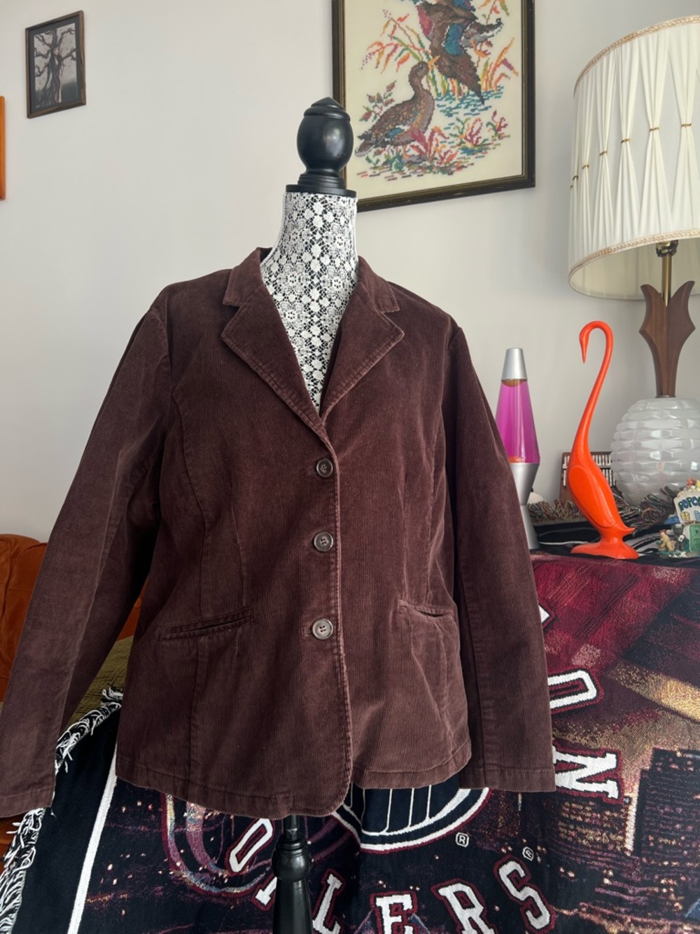 Classic Brown Corduroy Blazer - Women's Tailored Jacket